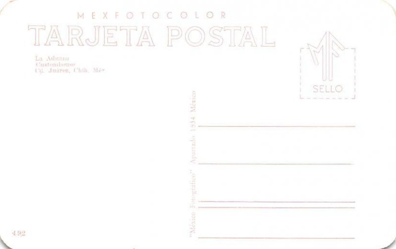 Custom House Mexico Tarjeta Postal Unused 