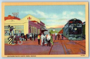 c1940 Reno Nevada NV Vintage Postcard Southern Pacific Depot Railroad Station