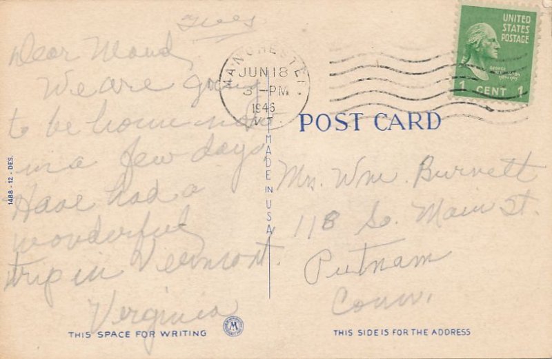 Greetings from Gardner's Middletown Springs Rutland County VT Vermont pm 1945