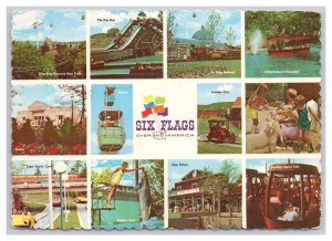 Postcard Continental Size Six Flags Over Mid-America Eureka Missouri Multi View
