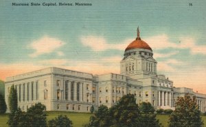 Vintage Postcard 1930's Montana State Capitol Helena Montana Tichnor Quality Pub