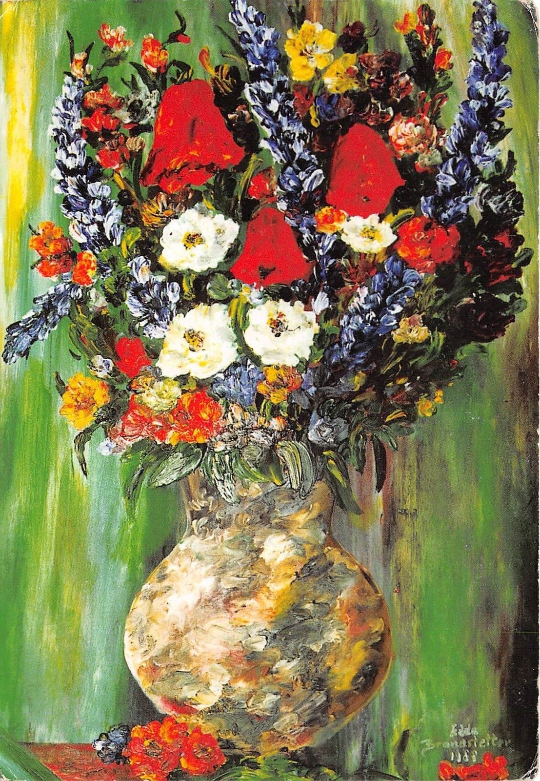 B Sommerblumen Von Edda Brandstetter Flowers Fleur Painting Hippostcard