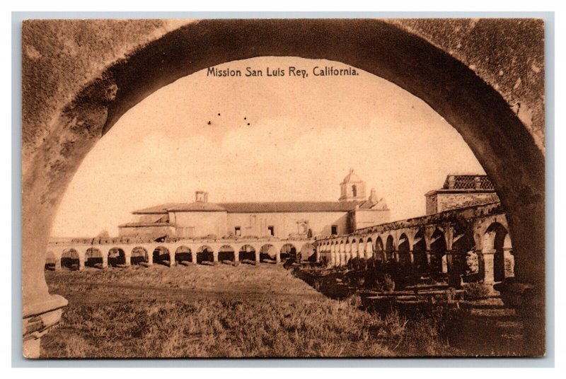 San Luis Rey Mission San Diego California CA UNP Unused Sepia DB Postcard O14