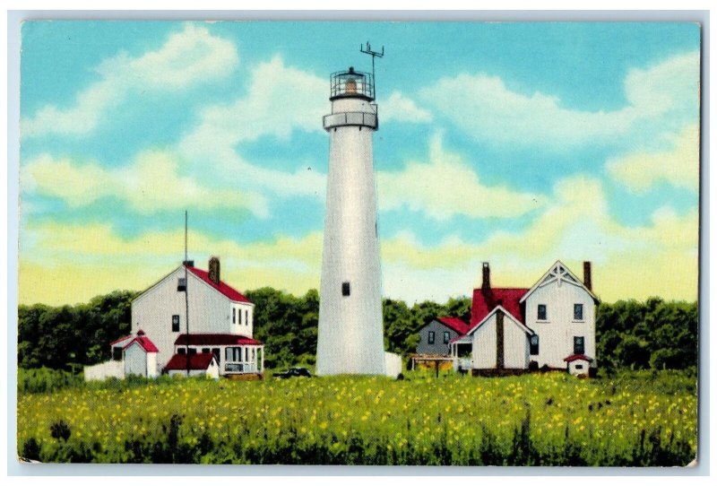 c1950 Fenwick Island Lighthouse Ocean City Rehoboth Beach Delaware DE Postcard