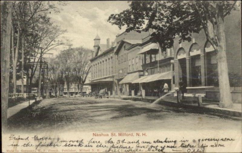 Milford NH Nashua St. c1905 Postcard