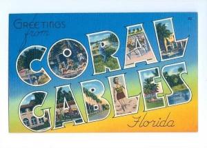 LP20 LARGE letter, Coral Gables, Florida, FL, Postcard.