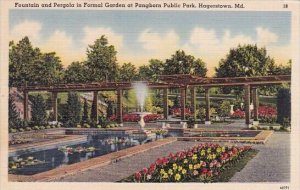 Fountain And Pergola In Formal Garden At Pangborn Public Park Hagerstown Mary...