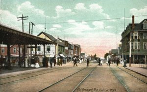 Old Orchard ME-Maine, Railroad Walk, Sea Side Park Store, Street View, Postcard