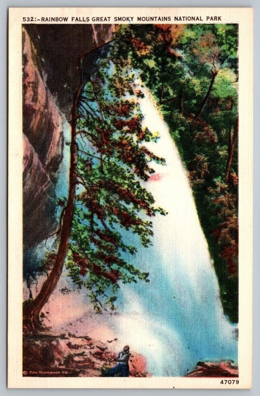 Postcard Rainbow Falls Jim Thompson Co The Great Smoky Mountains National Park