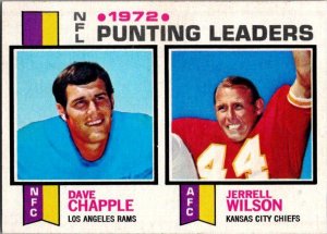 1973 Topps Football Card '72 Pint Leaders Dave Chapple Jerrell Wilson sk...