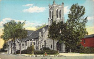 St John's Cathedral, Episcopal Church ,Quincy, IL,Old Post Card