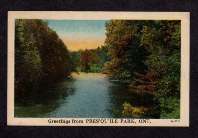 ON Greeting From Presqu'ile Park ONTARIO Postcard Linen