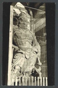 Ca 1940 RPPC Mighty Samurai Warrior Statue Japan