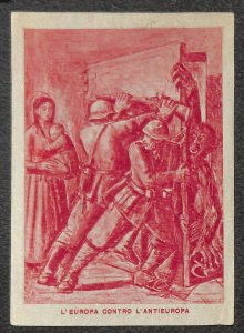 ANTISEMETIC ALBANIA EUROPA GERMANY ITALY WW2 PROPAGANDA MILIATRY POSTCARD 1943 