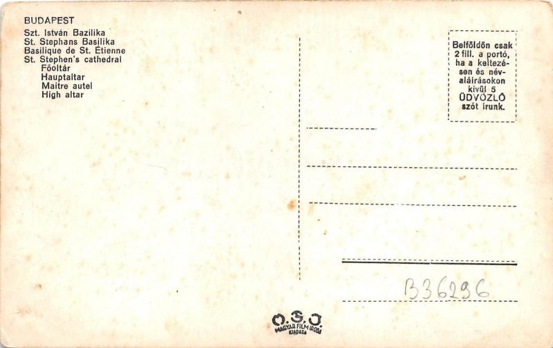 B36296 Budapest St Stephen`s Cathedral High Altar  hungary