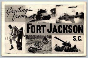 WW2  US Army  Fort Jackson   Private Ziac Webster MA  397th Infantry   Postcard