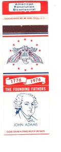 John Adams, 1776 - 1976 Founding Fathers Vintage Matchbook Cover