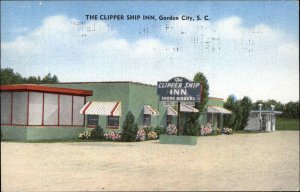 Garden City South Carolina SC Clipper Ship Inn Vintage Postcard