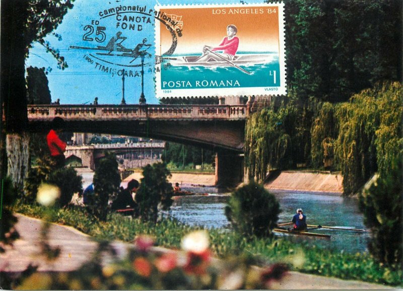 Postcard Romania RPR Timisoara Bega bridge