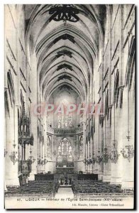 Old Postcard Lisieux Interior From I & # 39Eglise Saint Jacques