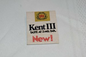 Kent III Taste at 3mg Tar Advertising 20 Strike Matchbook