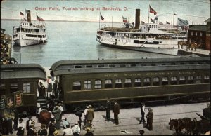 Sandusky Ohio OH Cedar Point Trains Ferry Steamers c1910 Vintage Postcard