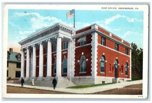 1920 Exterior View Post Office Building Greensburg Pennsylvania Vintage Postcard