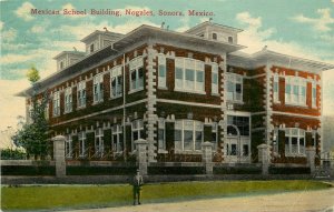 c1910s Postcard Mexican School Building, Nogales Sonora Mexico posted