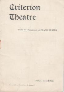 Weedon Grossmith in The Duke Of Killcrankie Antique Criterion Theatre Programme