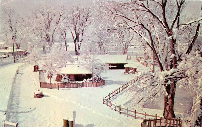 Pueblo Colorado 1969 Postcard Winter Scene at Happy Time Ranch