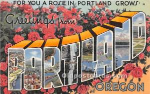 Greetings from Portland, Oregon, OR, USA Large Letter 1958 