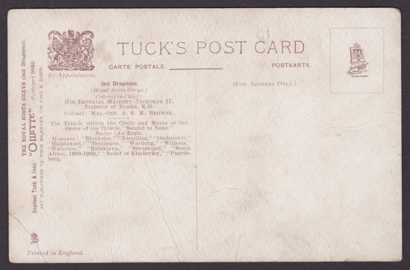 GREAT BRITAIN, Postcard, Royal Scots Greys, Uniform, WWI