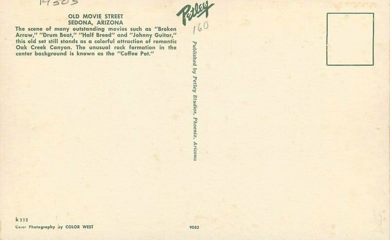 Sedona Arizona Old Movie Street Petley Broken Arrow Drum boat Postcard 21-9770