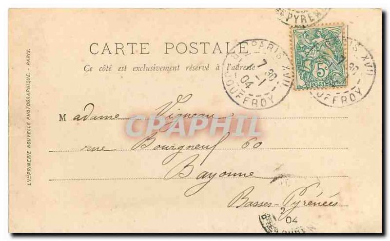 Old Postcard Paris Arc de Triomphe and the Champs Elysees of