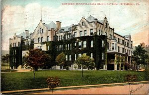 Postcard PA Pittsburgh Western Pennsylvania Blind Asylum 1908 F1