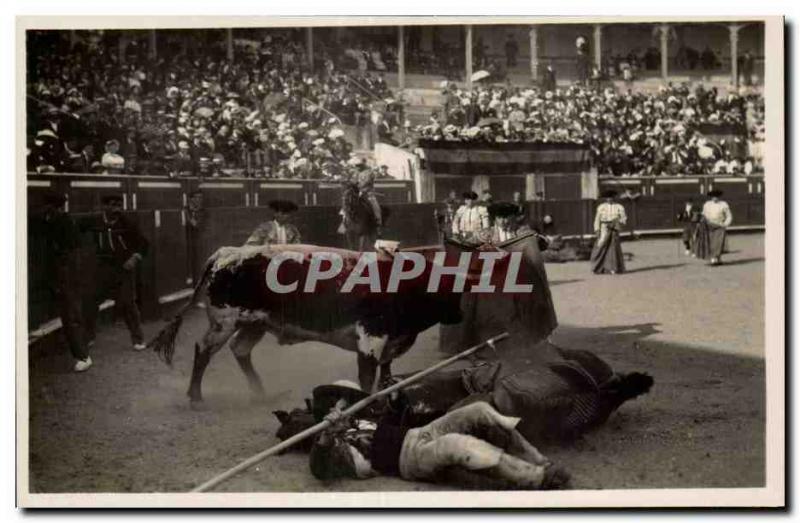 Old Postcard Bullfight Caida del Picador Picador Fall of