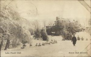 Lake Placid Club NY Forest Hall Driveway c1910 Real Photo Postcard