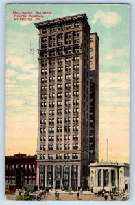 Pittsburg Pennsylvania PA Postcard Machesney Building Fourth Avenue 1911 Vintage