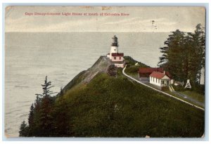 1914 Cape Disapointment Light House Mouth Columbia River Oregon Vintage Postcard