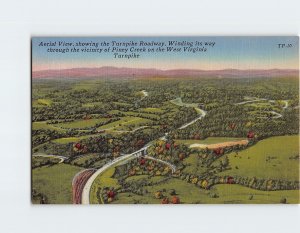 Postcard Aerial View, showing the Turnpike Roadway, West Virginia