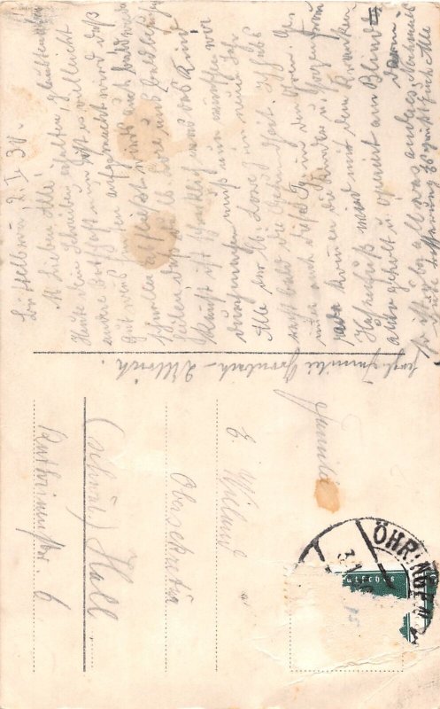 J44/ Interesting RPPC Postcard c1910 Christmas Snowman Smoking Pipe 252