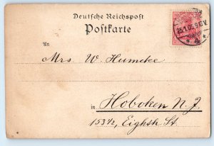 Germany Postcard Zollcanal Kornhaus Bridge Greetings from Hamburg c1905