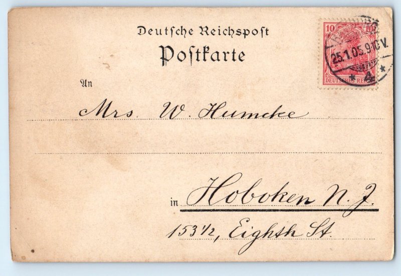 Germany Postcard Zollcanal Kornhaus Bridge Greetings from Hamburg c1905