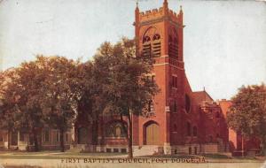 FORT DODGE, IA Iowa   FIRST BAPTIST CHURCH   Webster County   1910 Postcard