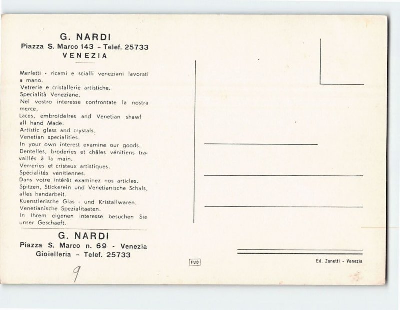 Postcard G. Nardi, Venice, Italy