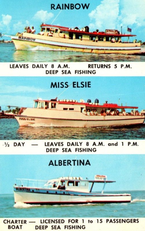 Florida Clearwater Beach Deep Sea Fishing Boats Rainbow Miss Elsie and Albertina