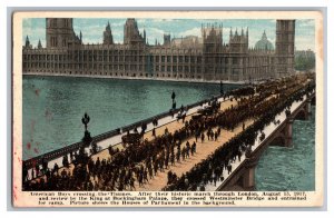 Postcard London England American Boys Crossing The Thames August 15, 1917