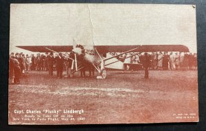 Mint RPPC Postcard Capt Charles Plucky Lindbergh New York - Paris flight