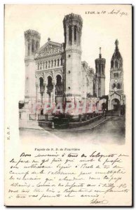 Old Postcard Lyon Facade of Our Lady of Fourviere