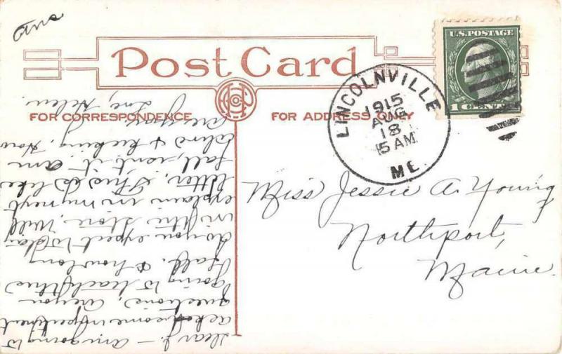 Lincolnville Maine Greetings From A Cordial Greeting antique pc Y15711